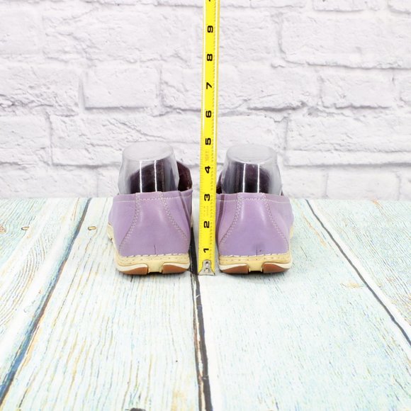 Sebago Dover Purple Leather Slip On Moccasins Shoes Size 8.5 Medium - Picture 6 of 8